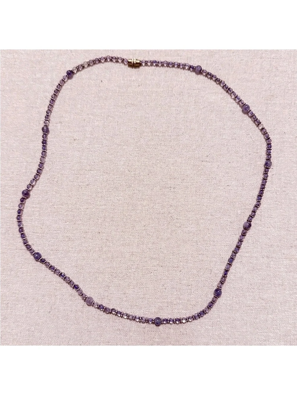 Vintage | Necklace | Purple Stones with Silver Stations